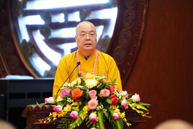 Trưởng lão Hòa thượng Thích Thanh Nhiễu, Trưởng ban Tổ chức phát biểu khai mạc