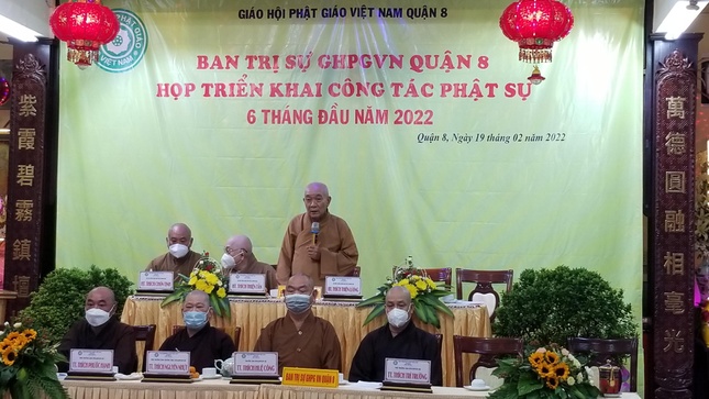 Ban Trị sự Phật giáo quận 8 họp, triển khai hoạt động Phật sự 6 tháng đầu năm 2022 ảnh 2