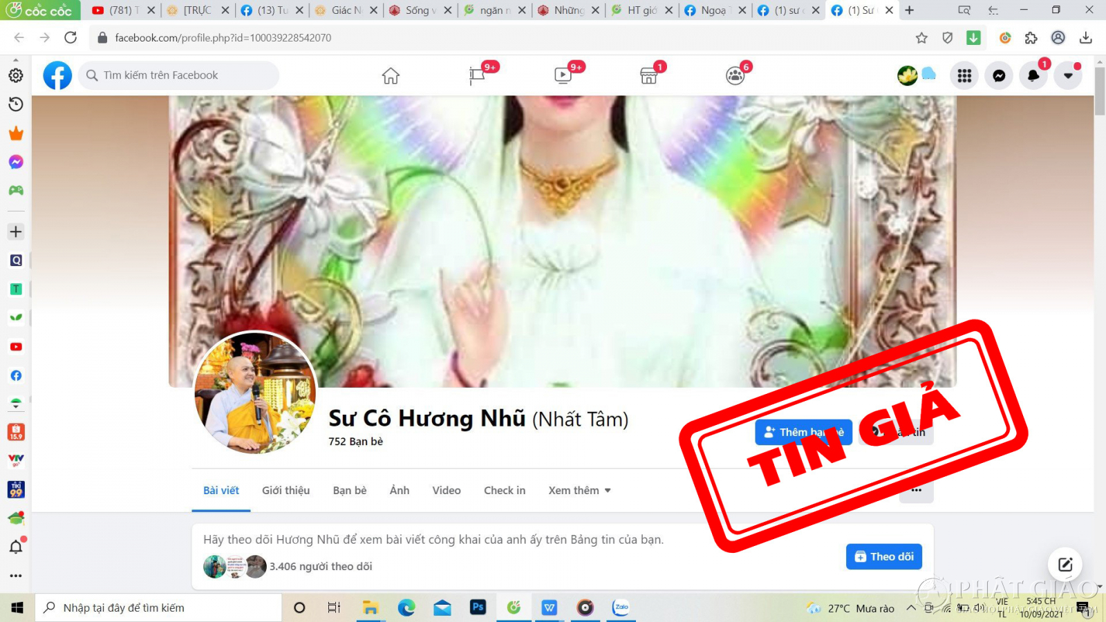 Ni sư Hương Nhũ: Cảnh giác giả mạo tu sĩ trên Facebook kêu gọi từ thiện