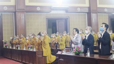 Trang nghiêm lễ gặp mặt đầu xuân tại Học viện Phật giáo Hà Nội