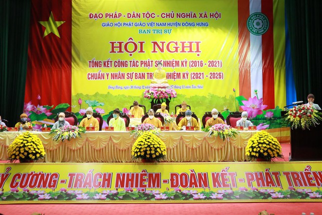 Thái Bình: Hội nghị tổng kết, chuẩn y nhân sự Ban Trị sự Phật giáo huyện Đông Hưng (2021-2026)