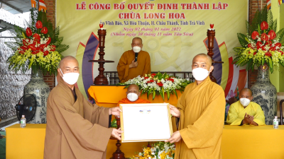 Trà Vinh: Công bố Quyết định thành lập chùa Long Hoa