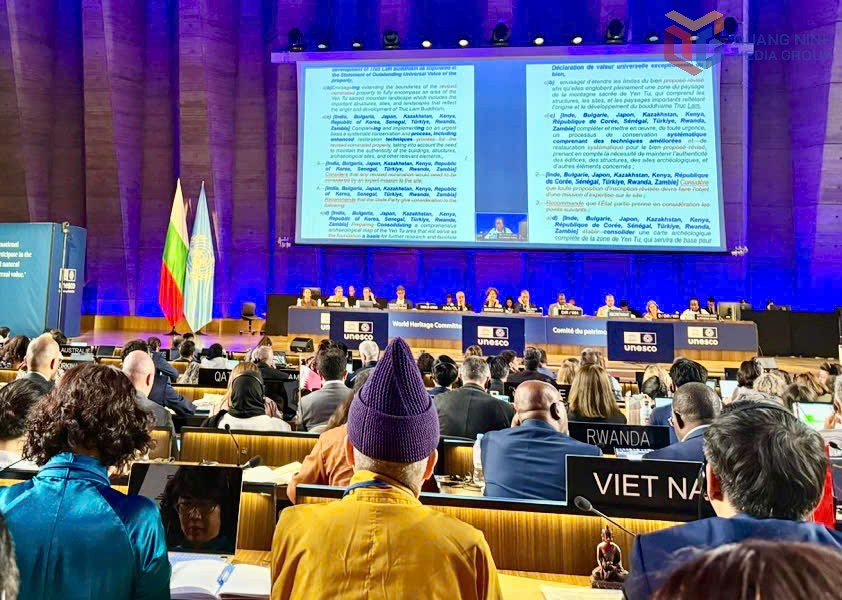 Quang cảnh Kỳ họp lần thứ 47 của Ủy ban Di sản Thế giới (UNESCO) ở Thủ đô Paris, Cộng hòa Pháp.