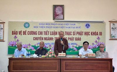 Học viện PGVN tại Huế: Tổ chức bảo vệ đề cương chi tiết luận văn Thạc sĩ Phật học khoá III