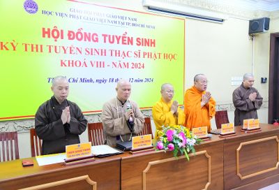 HỌC VIỆN PGVN TẠI TP.HCM: TỔ CHỨC KỲ THI TUYỂN SINH THẠC SĨ PHẬT HỌC KHÓA VIII NĂM 2024.