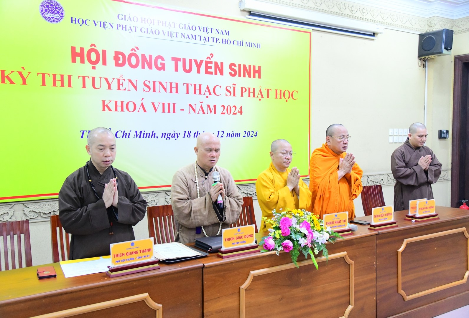 HỌC VIỆN PGVN TẠI TP.HCM: TỔ CHỨC KỲ THI TUYỂN SINH THẠC SĨ PHẬT HỌC KHÓA VIII NĂM 2024.