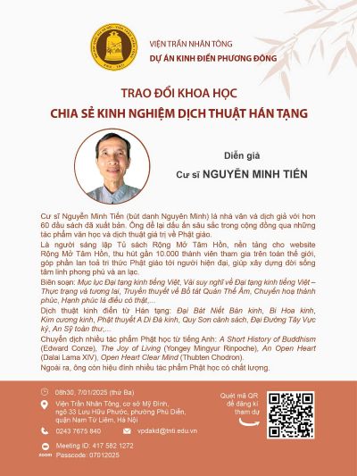 Trao đổi khoa học “CHIA SẺ KINH NGHIỆM DỊCH THUẬT HÁN TẠNG”