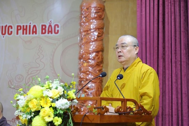 Trưởng lão Hòa thượng Thích Thanh Nhiễu phát biểu khai mạc