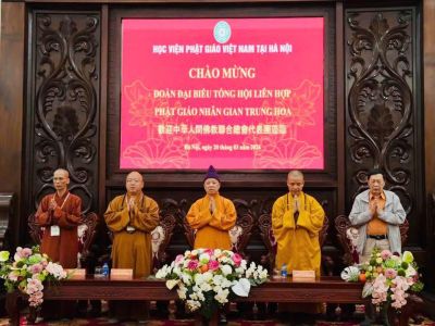HỌC VIỆN PGVN TẠI HÀ NỘI TIẾP ĐOÀN ĐẠI BIỂU TỔNG HỘI LIÊN HIỆP PHẬT GIÁO NHÂN GIAN TRUNG HOA