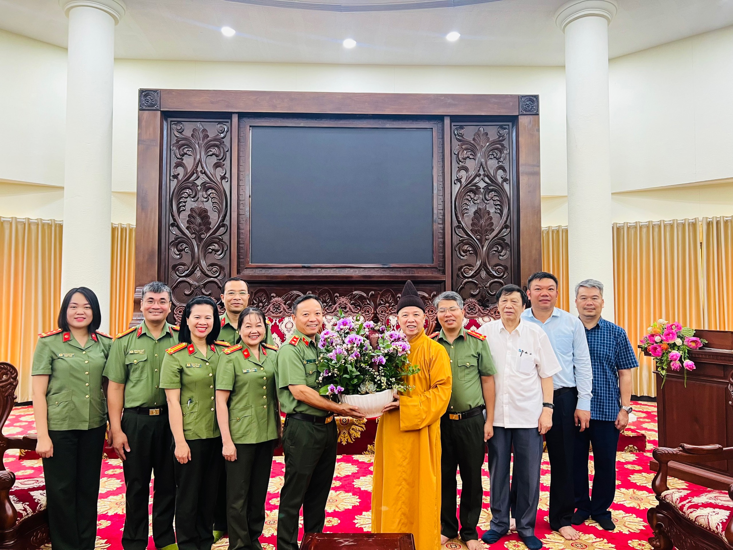 Đoàn lãnh đạo Học viện Chính trị Công an Nhân dân tới thăm và chuẩn bị cho Hội thảo giữa hai Học viện.