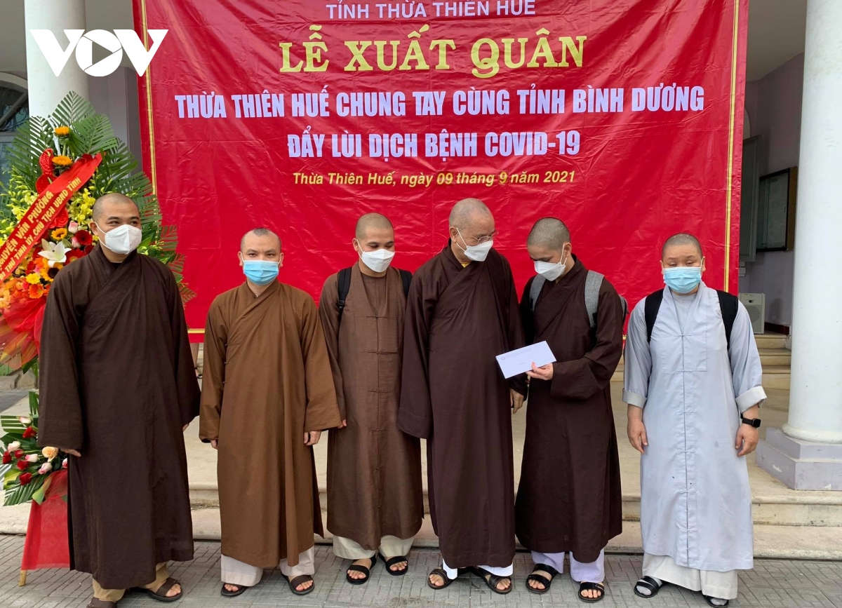 Tăng, Ni Phật giáo Thừa Thiên Huế tham gia chống dịch tại Bình Dương