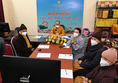 Ban hướng dẫn Phật tử Trung ương họp trực tuyến tổng kết Phật sự năm 2021