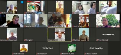 Ban Hướng dẫn Phật tử TP.HCM họp trực tuyến Tổng kết hoạt động Phật sự năm 2021