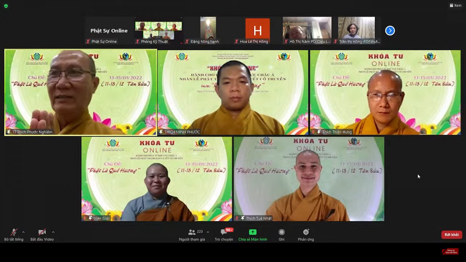 Khóa tu Online khu vực Châu Á – Pháp thoại và giao lưu Kết nối thiện duyên với chư hành giả