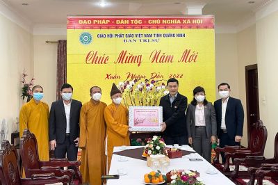 Quảng Ninh: Phái đoàn Quốc hội, Tỉnh uỷ, UBND, UB MTTQ tỉnh chúc tết Ban Trị sự