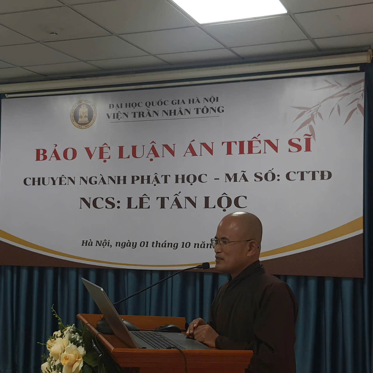 Viện Trần Nhân Tông: Nghiên cứu sinh Lê Tấn Lộc bảo vệ thành công luận án tiến sĩ Phật học “Khảo sát hoạt động giáo dục đạo đức cho thanh thiếu niên của một số thiền viện thuộc Thiền phái Trúc Lâm Việt Nam hiện nay”