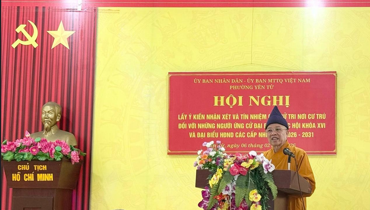 100% cử tri đồng ý giới thiệu Hoà thượng Thích Thanh Quyết ứng cử đại biểu Quốc hội khoá XVI.